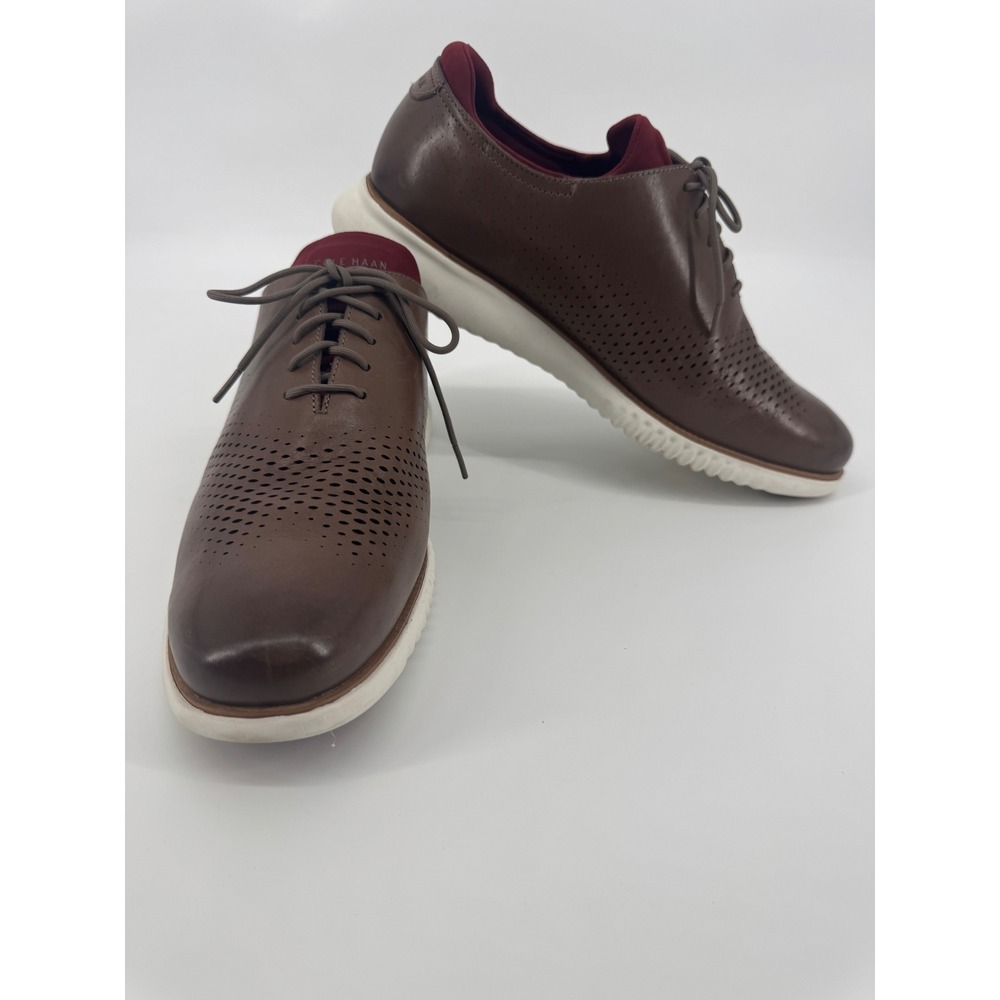 Cole Haan ZeroGrand Laser Wingtip Oxford Shoes Brown C36803 Mens 12W Wide